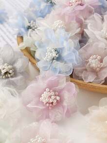 5/15 Pieces, Artificial Ossa Flower Decorated Sock Doll DIY Accessory Fabric Stickers, 7 Colors Of DIY Decals, Suitable For Sewing, Handicrafts, Art, Patchwork, Clothing, Hats, And Bag Decoration - Multicolor - View 2