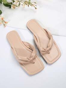 French Flip Flops For Women, Sweet Fairy Style Versatile Beach Holiday Anti-Slip Soft Bottom Beach Slippers, Suitable For Dates, Gatherings, Parties, Casual Daily Wear, Summer - Pink - View 4