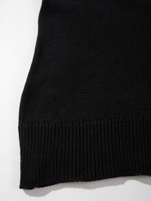 Casual Loose Fit Unisex Letter Print Short Sleeve T-Shirt, Streetwear Style, Spring & Summer - Black - View 7