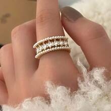 2025 Europe-US/Middle East, Japan & Korea Summer Leisure Copper Inlaid Classic Fashion Open Ring