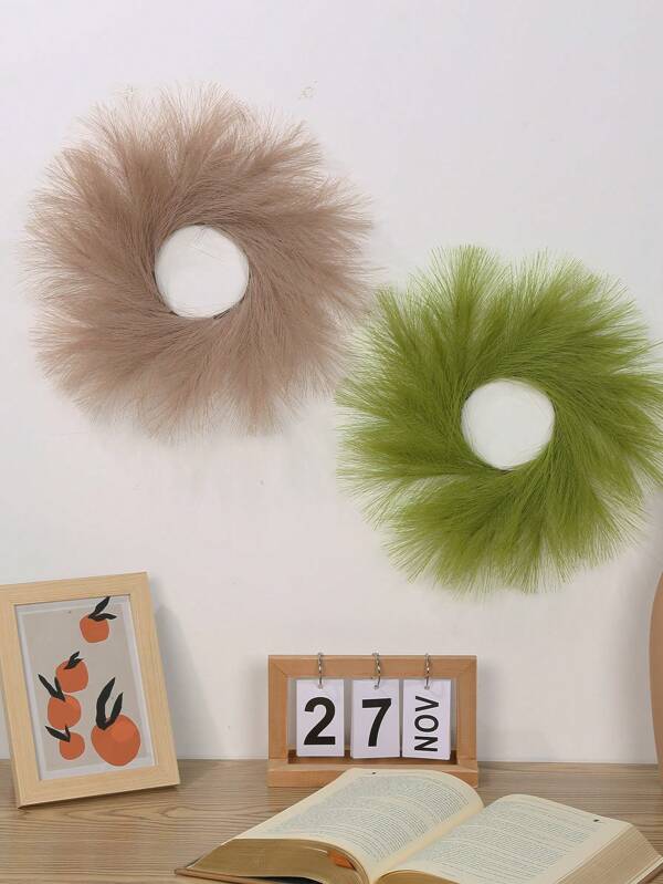 Pampas Grass Wreaths, Faux Pampas Wreath,Baby Show Taupe Pampas Wreaths Home Decor, Front Door Decor Pampas Feather Wreath For DIY Arrangement Farmhouse Beach Boho Table Centerpieces Bathroom Bedroom Decor, Gift Gifts Birthday Graduation,Wedding Decoration,Fall Decor,Autumn