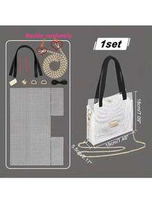 一套编织塑料网工具套装，包含金属扣、PU织带、DIY包袋配件、编织工具，易于编织，母亲节礼物，家用工艺工具套装，手工包袋材料 - 多色 - 查看 10