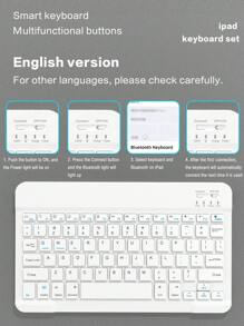 Keyboard Case Compatible With IPad Protective Cover, Supports Automatic Sleep/Wake Lid Writing Tablet Case Detachable Wireless Bluetooth Keyboard , Slim Lightweight Stand Cover With Pencil Holder-Light Gray