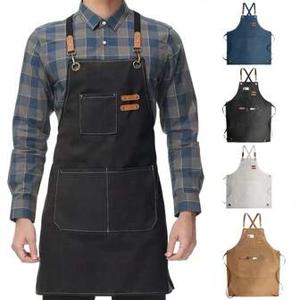 1 Piece Of Multi Pocket Craftsman Apron, Made Of Polyester Brazing And Metal Composite Material, With An Extended Anti Splash Design, Anti Slip Adjustable Straps, Anti-Static And Anti Mold Technology