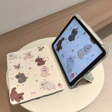 Magnetic Puppy Tablet Protective Case Compatible With IPad, Y-Fold Design With Pencil Slot, Compatible With IPad 2020/2021/2022 Pro 11 Inch, IPad 10th/11th Gen, IPad Air 4/5/6, Smart Sleep/Wake, Double-Sided Pattern, Anti-Bending Anti-Drop