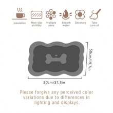 1 pièce Tapis d'alimentation exclusive pour animaux de compagnie, antidérapant, absorbant et facile à nettoyer avec drainage de l'eau pour chats et chiens, blanc/rose/gris, tapis à nourriture pour animaux de compagnie, tapis de séchage de plat, tapis de porte, décoration de la maison, décoration de cuisine, décoration de la chambre, cadeau parfait pour les amateurs d'animaux de compagnie, convient à toutes les tailles d'animaux de compagnie, petits chiens, gros chiens, chatons, lit pour animaux de compagnie - applicable pour la cuisine, la salle à manger, le comptoir, le bar, le salon, la salle de bain, polyvalent, avec fond en caoutchouc imperméable, doux et facile à ranger