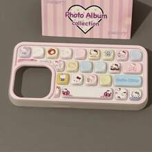 Sanrio 1pc Sanrio Mother's Day Gift Cute Hello Kitty Keyboard Design Shockproof Phone Case, Suitable For IPhone 16/15/14/13/12/11/8/7/X/XS Pro, Pro Max (Keyboard Style Random Due To Different Models)