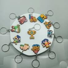 10 pezzi di portachiavi colorati in materiale PVC con creatività unica! Portachiavi a tema festa del papà, rappresentazione colorata e diversificata dell'amore paterno, stile creativo che esprime profondo affetto "Piccolo regalo per la festa del papà e il suo compleanno"