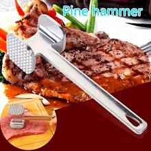 1pc Aluminum Meat Tenderizer, Round Meat Mallet, Meat Pounder, Small Kitchen Tool - Silver - View 2