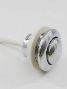 Electroplated Round Single Button Toilet Tank Button Toilet Old Water Tank Cover Accessories Water Presser Flush Button Bathroom Bathroom Accessories Bathroom Tools - Round Single Column Toilet Button - View 4