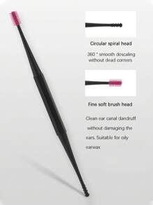 1/3 szt. spiralna, dwugłowa, silikonowa szczoteczka do czyszczenia uszu, przenośna szczoteczka do uszu, szkoła, powrót do szkoły, podróże, niezbędne artykuły podróżne, niezbędne artykuły domowe, szczoteczka do uszu