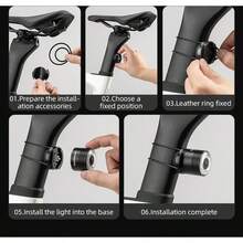 ROCKBROS Q1Max Bike Tail Light 80H Runtime 6 RGB Modes Dual Brackets For Easy Mounting​