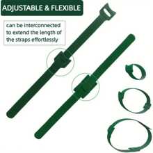 100 pièces Attaches végétales en nylon réutilisables de 15 cm avec fermeture auto-agrippante, vertes, convenant aux plantes grimpantes, pour le soutien et les applications de jardinage, outil d'entretien de jardin | Fixation sécurisée