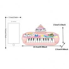 1pc Children's Educational Electronic Piano Toy, 13-Key Simulated Piano Instrument, Portable Cartoon Kids' Music Piano Suitable For Early Education, Gifts For Boys And Girls