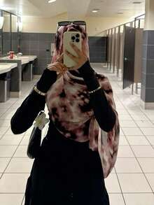 1件装波西米亚水彩印花头巾/披肩，女士多功能防晒围巾，优雅多功能披肩，适合日常佩戴，也可作为服装配饰。