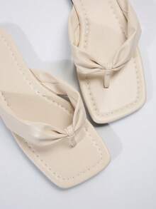 French Style Flip-Flops For Women, Sweet Fairy Chic Versatile, Suitable For Beach Holiday, Anti-Slip Soft Bottom Beach Slippers, Fit For Date, Party, Casual Daily Wear