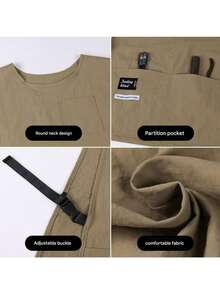 1件/2件创意背心式围裙，可调节扣设计，防污透气，耐磨耐脏，防溅背心式厨房烹饪围裙，适用于咖啡店，理发店，甜品店，奶茶店和餐厅等。因生产批次不同，会略有色差，但不影响使用。介意的请慎拍。