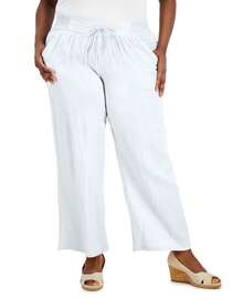 Plus Size Gauze Drawstring Pants