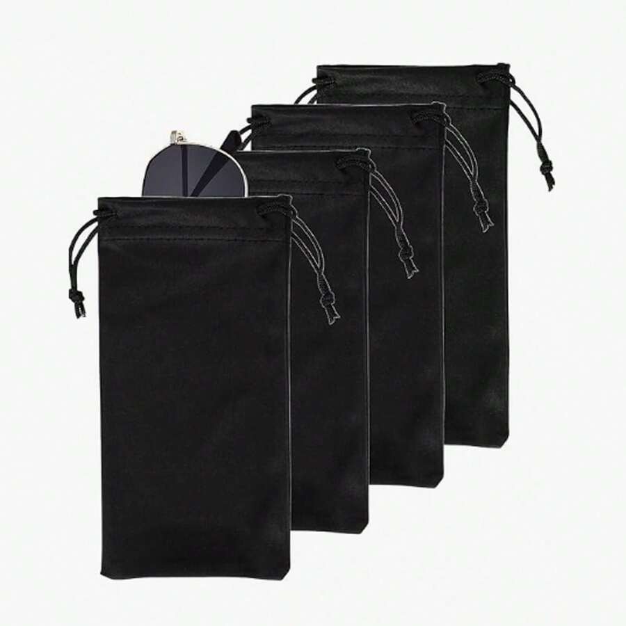 10件超细纤维太阳镜袋、带抽绳的眼镜袋、超软纤维太阳镜/眼镜收纳袋