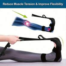 1pc-Multifunctional Foot And Calf Stretcher, Yoga Stretching Strap, Leg Stretcher, Calf Rope Stretcher, Foot Stretcher, Yoga Muscle Relaxation Stretching Strap - Black - View 8