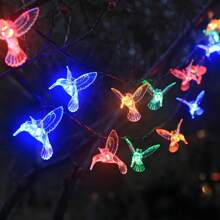 20 Luzes de LED Solares em Forma de Beija-flor, Luzes Decorativas Multicoloridas para Jardim, Quintal, Cerca, Economia de Energia, À Prova D'água, 8 Modos de Iluminação, Controle por Botão, Decoração de Quintal para Festas
