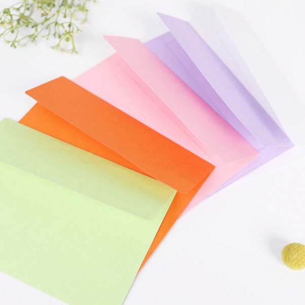 10pcs Kraft Paper Envelopes, Colored Self Adhesive Envelopes, Business Multi-Color Gummed Envelopes
