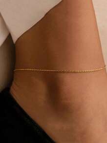 Conjunto de 2 tornozeleiras com corrente plana dourada, ideal para presentear mulheres, namoradas e mães em viagens e feriados