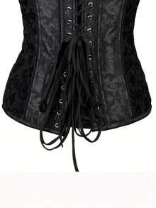 Alivila.Y Fashion Womens Sexy Steampunk Gothic Steel Boned Vintage Corset - 黑色 - 查看 5