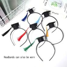 5pcs Mini Graduation Hats Hair Clips, Students Graduation Decor Headbands, Graduation Photo Props