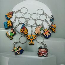 10 pezzi di portachiavi colorati in materiale PVC con creatività unica! Portachiavi a tema festa del papà, rappresentazione colorata e diversificata dell'amore paterno, stile creativo che esprime profondo affetto "Piccolo regalo per la festa del papà e il suo compleanno"