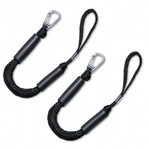 Mooring With 4ft Bungee Dock Line 2-Pack - Essential Accessories For Diverse Watercraft Built In Snubber, Kayak, Watercraft, SeaDoo, Jet Ski, Pontoon, Canoe, Power Boat