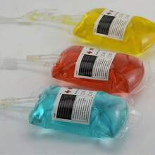 2/5/8 piezas Bolsas para bebidas, bolsas de sangre Halloween tipo bolsa de suero, adecuado para decoración de casa embrujada, suministros para fiesta de Halloween (350ml/12oz)