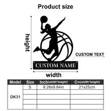 1pc Customized Basketball Themed Decorative Metal Wall Art - Personalized With Name - Girl Player, Boy Player, Basketball Player Silhouette And Name, Durable, Vibrant Colors, Suitable For Indoor And Outdoor Spaces - Adds Vibrancy To Living Room, Hallway, Bedroom, Home And Office Walls, Cafes And Shops - Decor, Home Decoration, Wall Decor, Room Decor, Bedroom Decor, House Decor, Personalized Gift, Birthday Gift, Christmas Gift - Multicolor - View 30