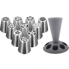 裱花袋支架，裱花袋支架，蛋糕装饰糕点工具，裱花袋支架，带 8 个喷嘴槽的裱花袋支架，蛋糕装饰套件的塑料糕点袋支架，烘焙配件 - 灰色 - 查看 19