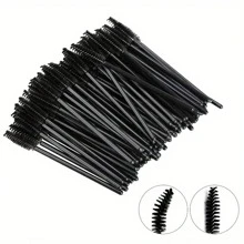 100/500 Piezas Brochas desechables negras para pestañas, varitas de rímel, aplicadores de maquillaje mini para cejas