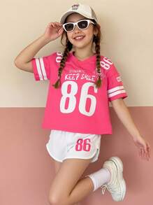 Conjunto de shorts deportivos para niñas - Informal y cómodo para usar en actividades