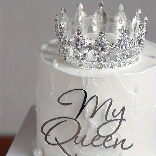 1pc Princess Theme Cake Topper - Elegant Crown Design, Suitable For Birthday, Wedding And Gender Reveal Parties - Multipurpose Baking Decor