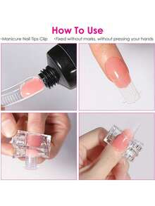 Nail Extension Clips, Nail Molds, Gel Nail Clips, Nail Extenders, UV/LED Extension Clips, Manicure Tools, Manicure Supplies, 3/5/10/20pcs Clear/Pink Nail Extension Clips, Manicure Supplies, Manicure Tools, Manicure Tools, Back To School Supplies, Manicure, Press-On Manicure Tools - Pink - View 8