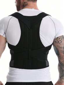 [姿势背部支撑] 可调节男士背部支撑姿势，背部支撑全背部支撑带腰部支撑带，改善姿势，防止懒散和姿势矫正背部支撑，隐形开胸肩带，透气防驼背腰带，坐姿调节器运动腰带适合锻炼家庭运动和散步