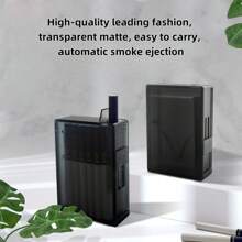 1 Stück neue Design Zigarettenetui, 20 Kapazität, matte ABS halb-transparente Schale, Anti-Druck, zur Aufbewahrung, Raucher Zubehör