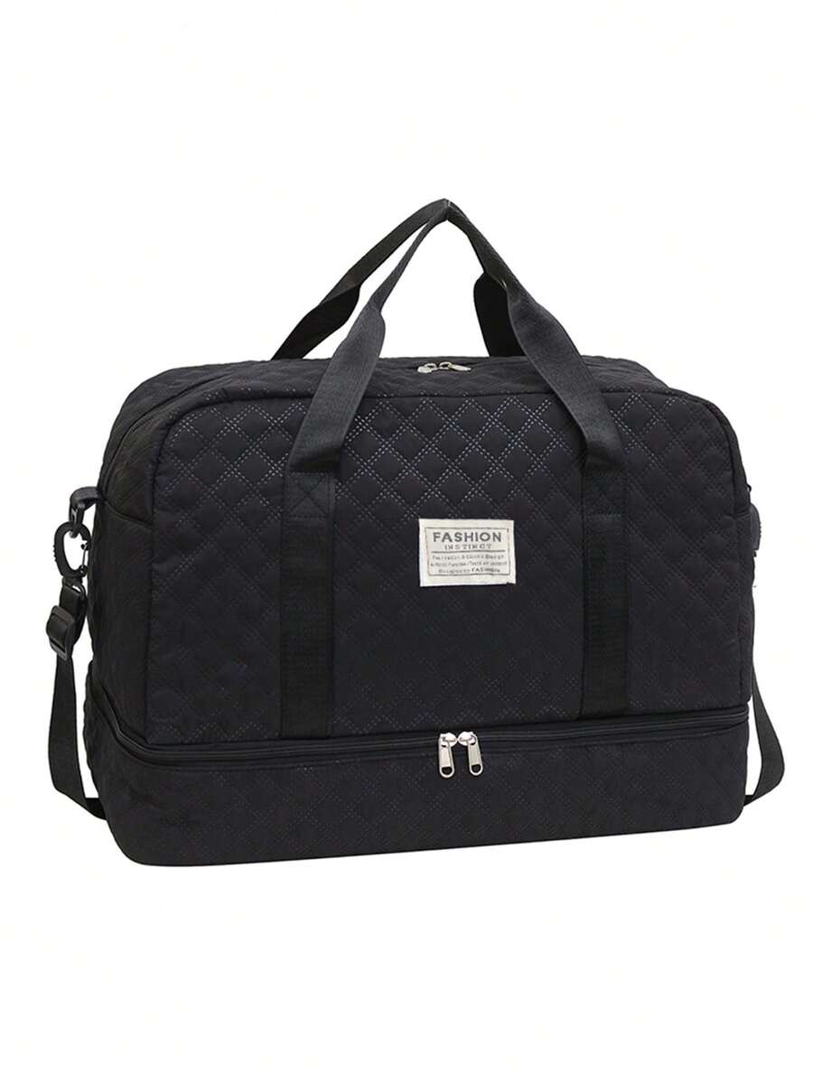 Travel Bag, Women's Short-Distance Luggage Bag, Large-Capacity Hand-Held Travel Bag, Lightweight, Casual And Portable Storage Bag - Black - View 1