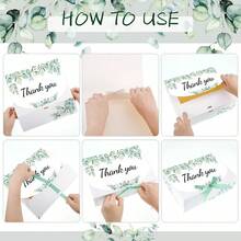 5件套桉树叶感谢礼盒，生日礼盒，婚礼礼盒，绿色蝴蝶结桉树叶图案礼盒，适合生日、洗礼、婚礼、派对礼物 - 彩色 - 查看 2