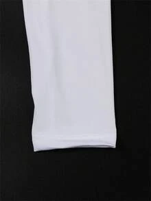 Bộ đồ thể thao nữ FQLWL phong cách đường phố thường ngày, áo hoodie in họa tiết có khóa kéo và quần dài, bộ 2 mảnh tay dài màu trắng mùa xuân. - trắng - Xem 4