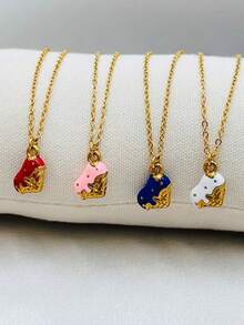 1pc Mini Oil Drop Heart Shaped Necklace, Suitable For Women Outfit In Spring And Summer - 3 Heart Necklace - View 4