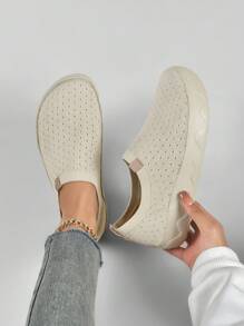 Zapatos deportivos casuales sin cordones para mujer, con suela ultraligera antideslizante, diseño ergonómico, interior relajante y cómodo, protección del talón