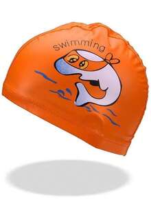New Cartoon Swimming Cap, Waterproof Ear Protection PU Swimming Hat - Multicolor - View 7