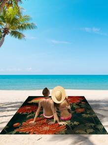 1pc Waterproof Sandproof Beach Blanket With Ocean Creature Design, Lightweight & Durable For Beach, Vacation, Outdoor Camping And Picnics