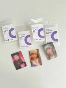 100pcs/50pcs透明无酸CPP保护套（56*87mm/63.5*88mm）高透明度明星收藏专辑保护膜、Kpop、照片保护套、保护膜、3英寸交易卡和全息电影相册胶水、透明塑料卡夹、便携式卡夹、高透明度卡夹、简易便携式PP卡夹、防刮小卡片保护膜、明信片保护双面膜、爆米花两种尺寸适用于明星专辑、银行卡、CD、照片、驾驶执照 - 彩色 - 查看 2