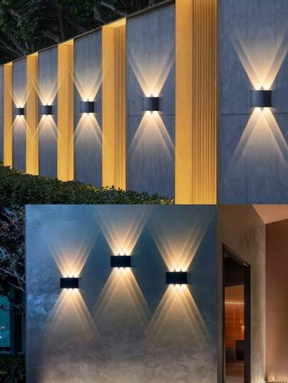 1pc Wide Voltage 85V 265V LED Verlichting Warm Wit Elliptical Double Sided Wand Lamp, Outdoor Washer Light, Background Aisle ative Garden Fence Pathway ation view 7