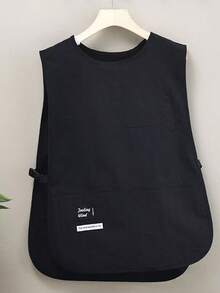 1件/2件创意背心式围裙，可调节扣设计，防污透气，耐磨耐脏，防溅背心式厨房烹饪围裙，适用于咖啡店，理发店，甜品店，奶茶店和餐厅等。因生产批次不同，会略有色差，但不影响使用。介意的请慎拍。